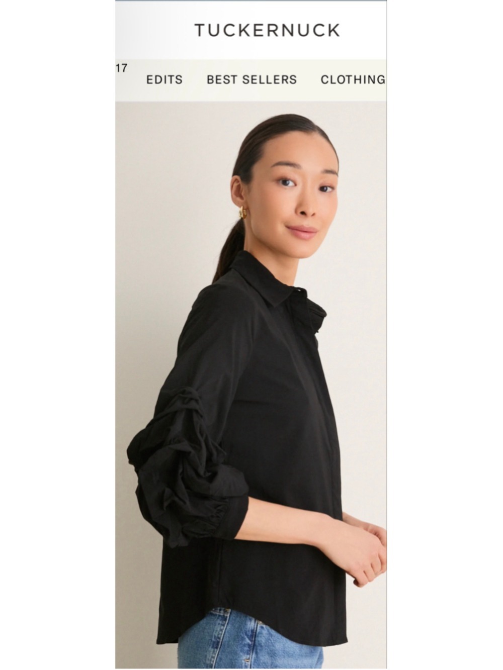 Tuckernuck Pomander Place Alessia Black Top L Quiet Luxury Classic - Picture 3 of 8